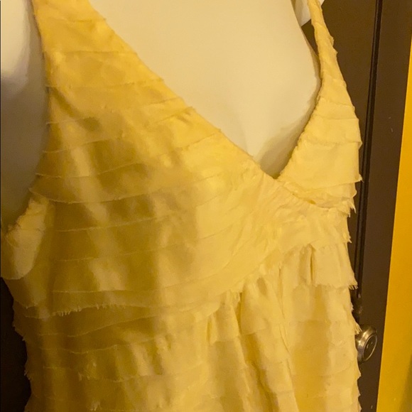 ISO Similar to : Large VTG Handmade Light Yellow 100% silk ruffle Dress 38” bust - Picture 7 of 8